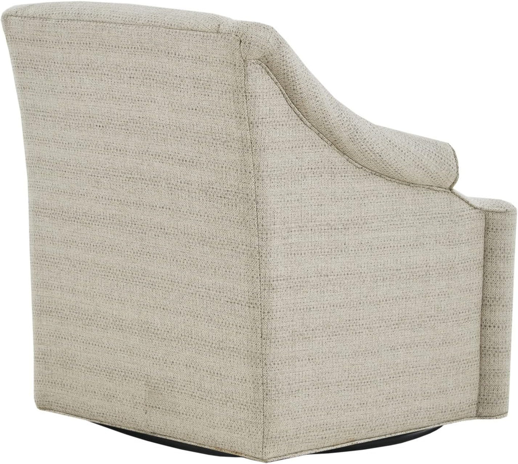 Madison Park Swivel Glider Chair for Living Room, High Back Bedroom Lounge Foam Seat Cushion Upholstered, Nursery Furniture, Metal Base, Fully Assembled, 29.5" W x 30.25" D x 34.5" H, Tan