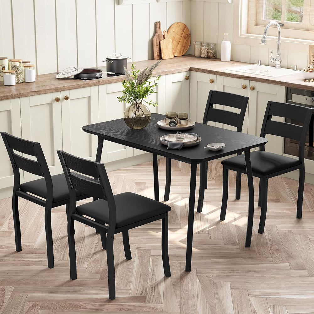 IDEALHOUSE Dining Table Set for 4 Modern Kitchen Table and Chairs Set with Ch...