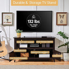 Yaheetech Wooden TV Stand for TVs Up to 48 inch, Media Entertainment Center Table, TV Cabinet Table with Storage Open Shelf & 2 Doors for Living Room, Espresso