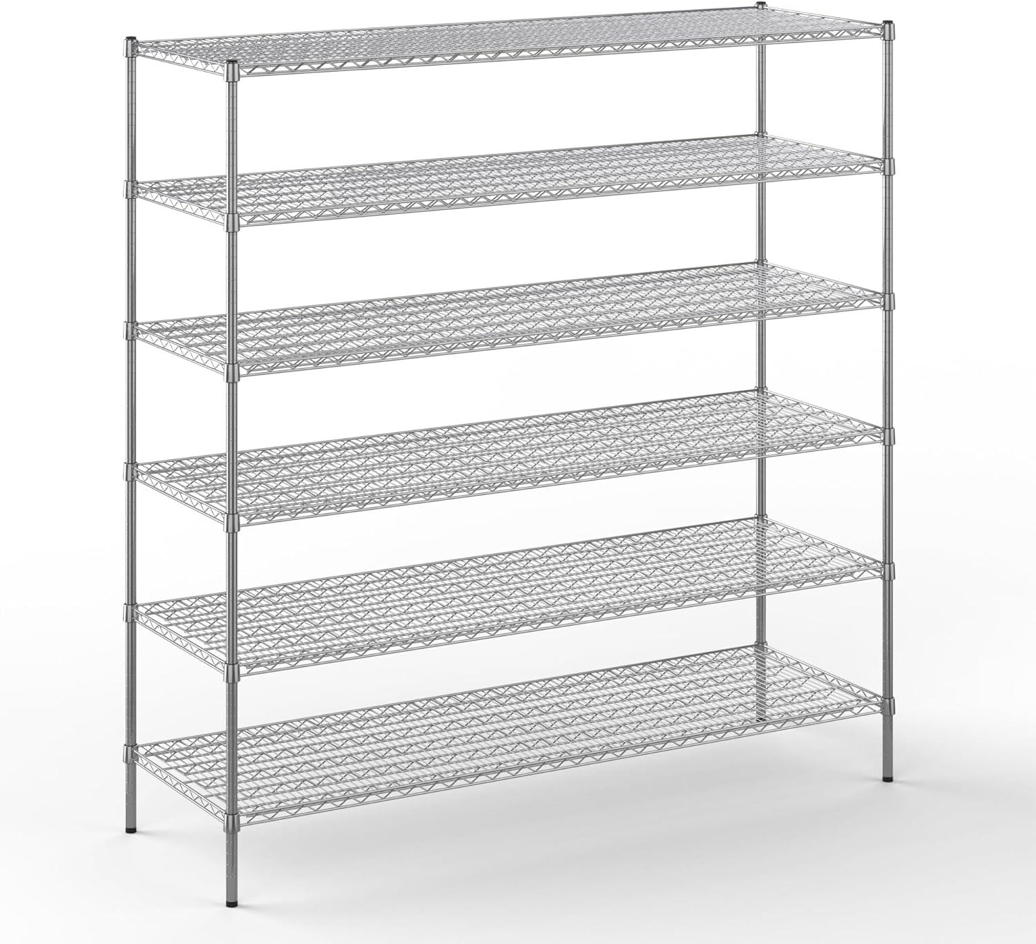 24" Deep x 72" Wide x 74" Height Wire Shelving Kit | 6-Tier | NSF Commercial Storage Rack Unit