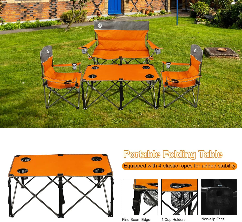 Northroad Folding Camping Chair Set of 4, Portable Collapsible Conversation S...