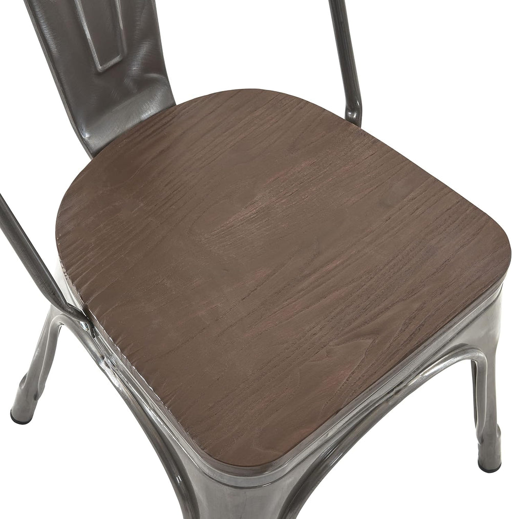Nazhura Metal Dining Chair Farmhouse Tolix Style for Kitchen Dining Room Pati...