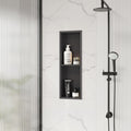 Stainless Steel Shower Niche 24" X 8", No Tile Needed Wall Niche Double Shelves, Recessed Shower Shelf for Bathroom Storage, Gun Metal