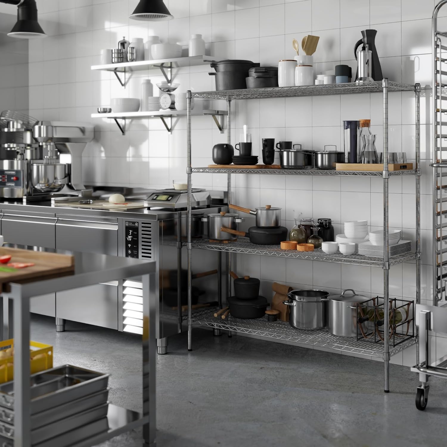 18" Deep x 54" Wide x 64" Height Wire Shelving Kit | 4-Tier | NSF Commercial Storage Rack Unit