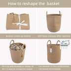 XUANGUO Rope Laundry Basket Laundry Hamper for Clothes Jute | Baby Nursery Hamper Bin and Woven Storage Basket for Living Room Bedroom Boho Tall Rope Baskets Blankets Toys Pillows Towels