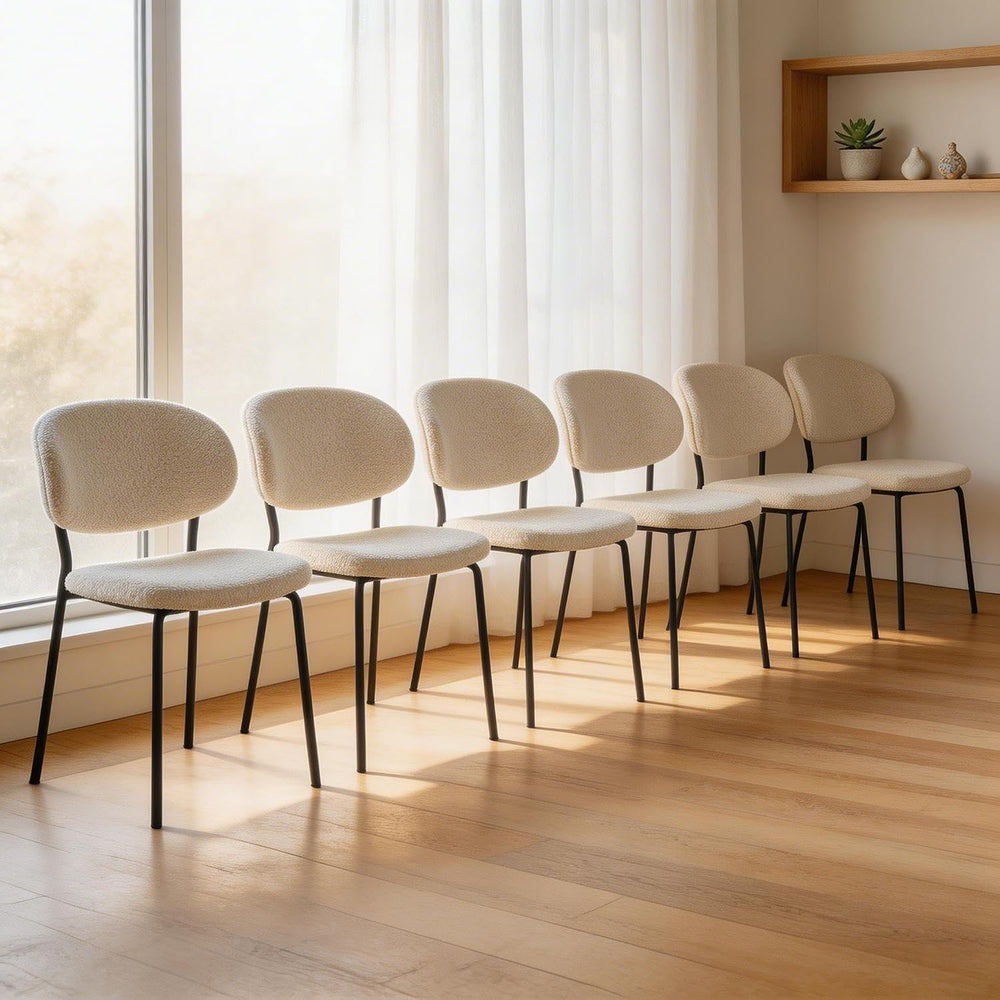 Homedot Boucle Dining Chairs Set of 4, Modern Fabric Upholstered Kitchen Side...