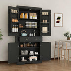 TrailBlaze 72'' Tall Kitchen Pantry Cabinet with Doors & Drawers, Freestanding Narrow Pantry Storage with Adjustable Shelves, Storage Cabinet for Dining Room Living Room Kitchen