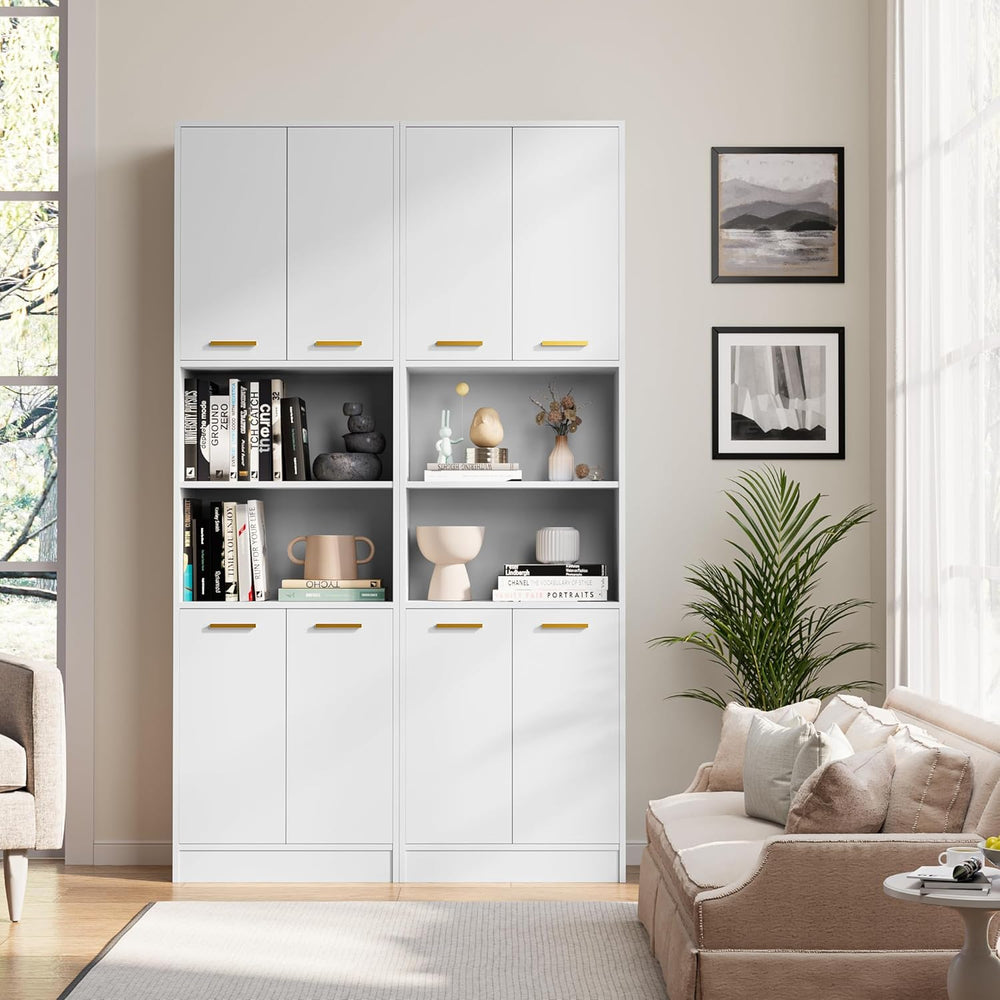 Cozy Castle Kitchen Pantry Cabinet, 75" Tall Wood Storage Cabinet with D...