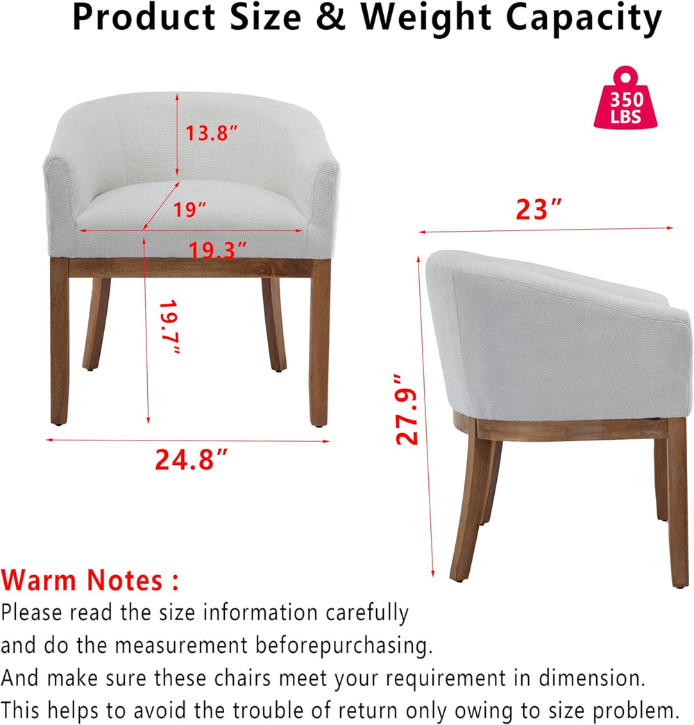 Upholstered Solid Wood Dining Chair,Neutral Linen Fabric Side Chairs for Kitc...