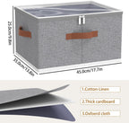 OUTBROS Large Storage Boxes, Foldable Bags with Lid, Wardrobe Organiser with Handle and Zipper, Used for storing clothes, blankets, pillows, 17.7 x 13.8 x 9.8 inch, 2-Pack