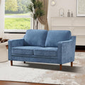 Kingfun 56" Chenille Sofa, Loveseat Couch, Mid Century Modern Love Seat Couches with Solid Wood Frame for Living Room & Bedroom, Light Blue