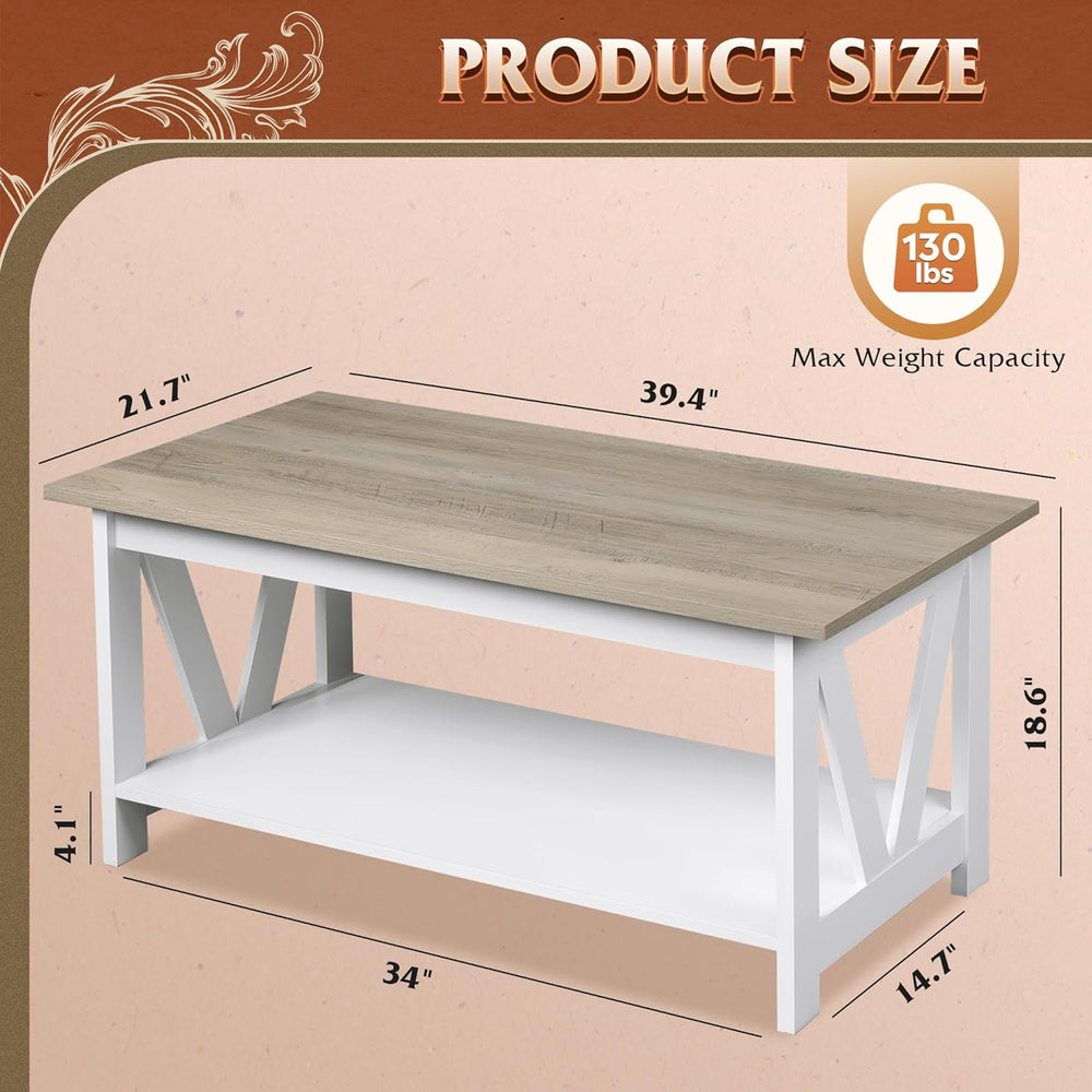 WLIVE Coffee Table with End Table