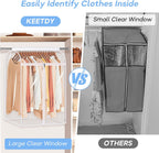 35" Hanging Garment Bags for Closet Storage Large Clear Garment Bags for Hanging Clothes Garment Rack Cover Coat Protector for Suit, Wardrobe, Bottom Enclosed