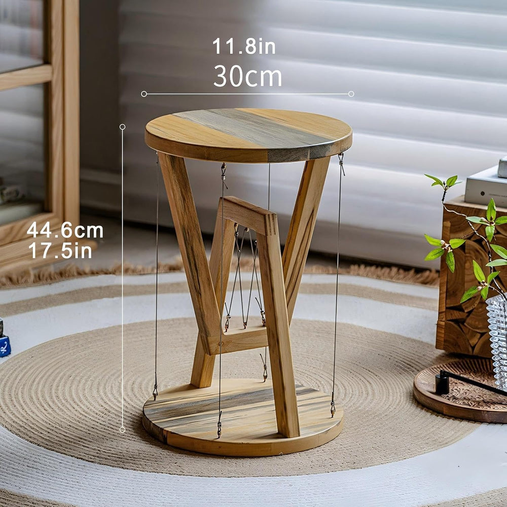 Solid Wood End Table - Tensegrity Design for Living Room, Sofa Side, Home Dec...