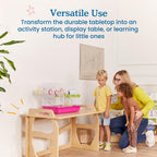 ECR4Kids Wooden StudyStation Student Writing Desk, Montessori Furniture, Natural
