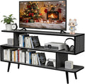 Lightdot TV Stand for TVs up to 45'', Modern Entertainment Center with 3 Open Storage Large Capacity for Collection,Media Console Table for Living Room/Entrance/Sofa Cabinet,Easy Assembly-Grey Oak