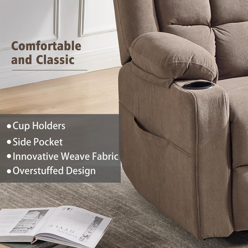 Ketaiyou Rocker Swivel Recliner Chair for Adults, Overstuffed Manual Recliner...
