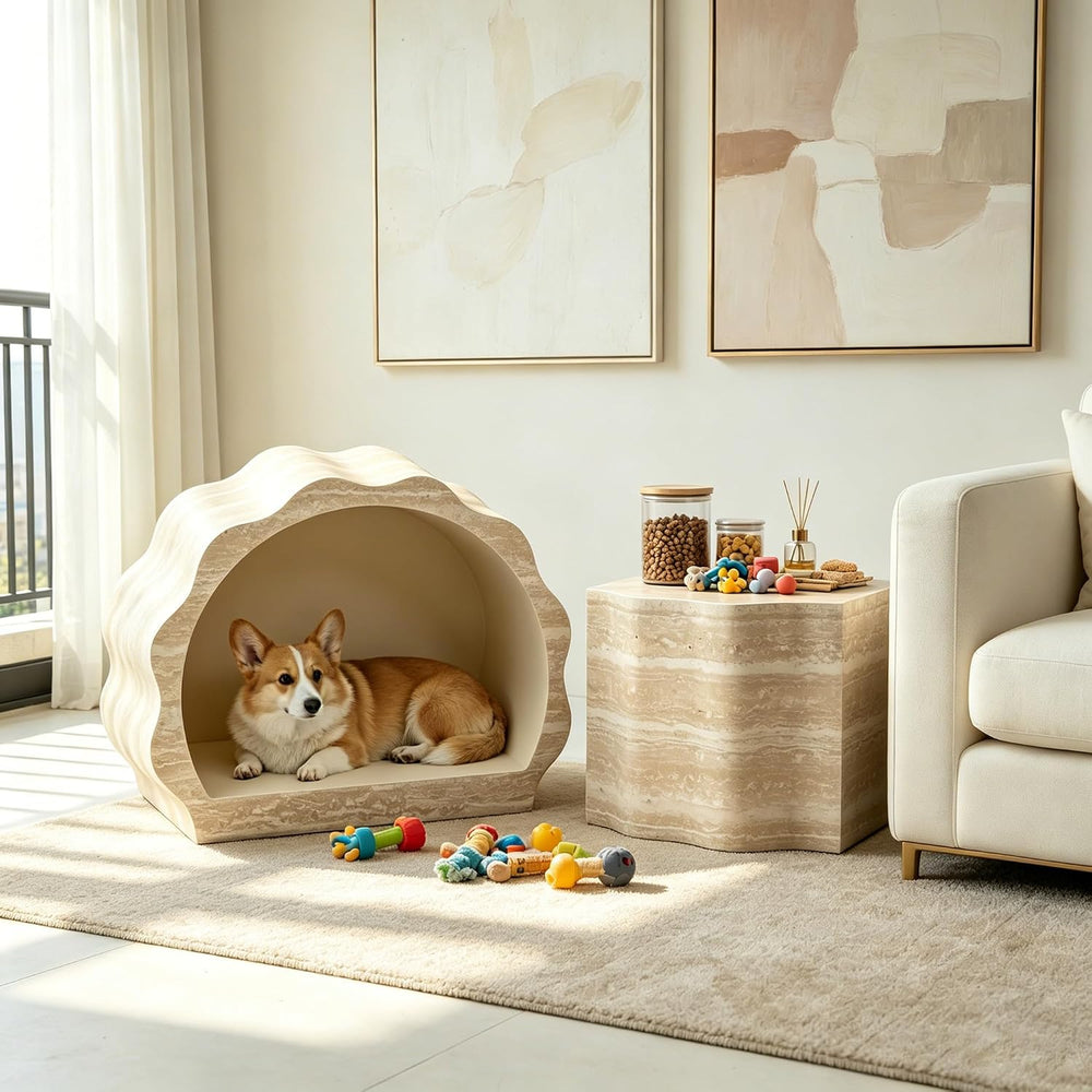 Round Nesting Coffee Table Set of 2, Wood Nesting Side End Tables | Pre-assem...