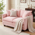 Loveseat Sofa Couch, Small Mini Compact 50" Love Seat 27" Deep Cloud Sofa Seat Washable Chenille Pillow for Apartment Bedroom Dorm Attic Studio Office Living Room Small Space 50-Pink