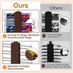 Tie Rack with 48 Hooks, Large Capacity Tie Hanger for Closet Organizers and Storage,Space Saving Wooden Necktie Hanger Ties Organizer for Men - 2 Pack