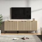 TV Stand for 80" TV, Mid Century Modern 78.7'' Television Stand, Entertainment Center with Storage and Adjustable Shelves, Media Console TV Cabinet for Living Room