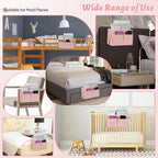 Bedside Caddy Hanging Storage with Water Bottle Holder for Bunk Bed Hospital Bed Dorm Rooms (Pink)