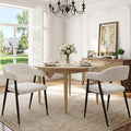 HNY Modern Dining Room Arm Chairs Set of 2, Mid-Century White Faux Sherpa Boucle Upholstered Barrel Dining Chairs with Arms, Black Metal Legs, Open-Back Kitchen Side Chair for Living Room