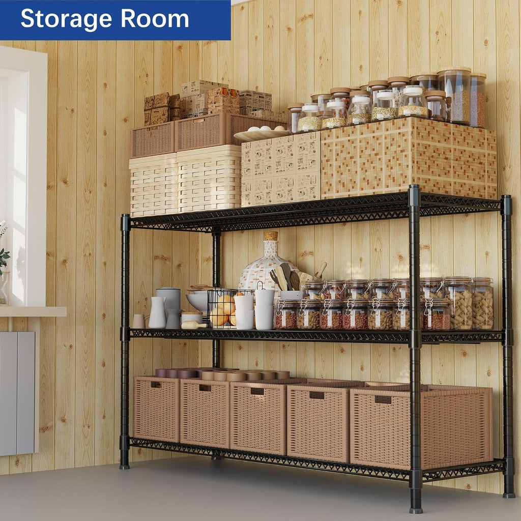 REGILLER 3-Wire Shelf Adjustable Heavy Duty Storage Shelves,Metal Organizer Wire Rack for Laundry Bathroom Kitchen Pantry Closet Garage Shelving No Wheel