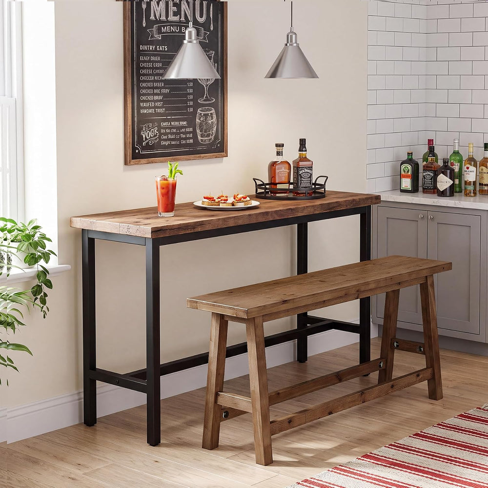 55" Solid Wood Counter Height Bar Bench, Bench for Island Table | 25.59&...
