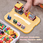 Toys Organizer Storage Case for Lego Box Kids Toy Stackable Building Blocks with Lids Bins Adjustable Lego Storage Containers Plastic Toy Box 2 Layer (Lemon)