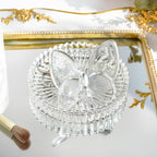 4 Inch Crystal Butterfly Ring Holder Dish Jewelry Tray Wedding Decor | Crystal Glass Butterfly Ring Holder for Rings Earrings Jewelry Engagement Wedding Gift for Women Mother Wife Bride Bridesmaid