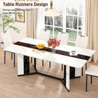 7-Piece Dining Table Set for 4 6 People, 71" Large Long Wooden Kitchen Table with 6 Cushion Chairs W/Waterproof Tabletop, Farmhouse Rectangular Dinner Table for Dining Room,Kitchen,Easy Clean