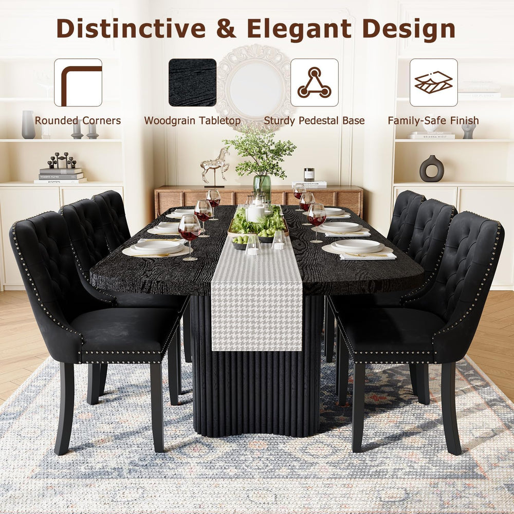 Dining Table Set for 10, 79'' Large Modern Rectangular Dining Room Ta...