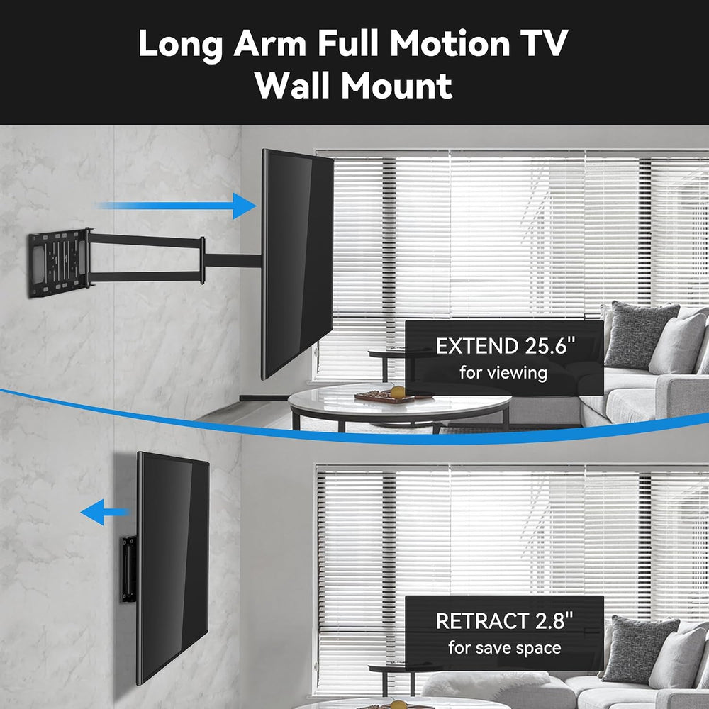 FORGING MOUNT Long Arm Corner TV Wall Mount for 26-60 Inch TVs | 25.6" F...