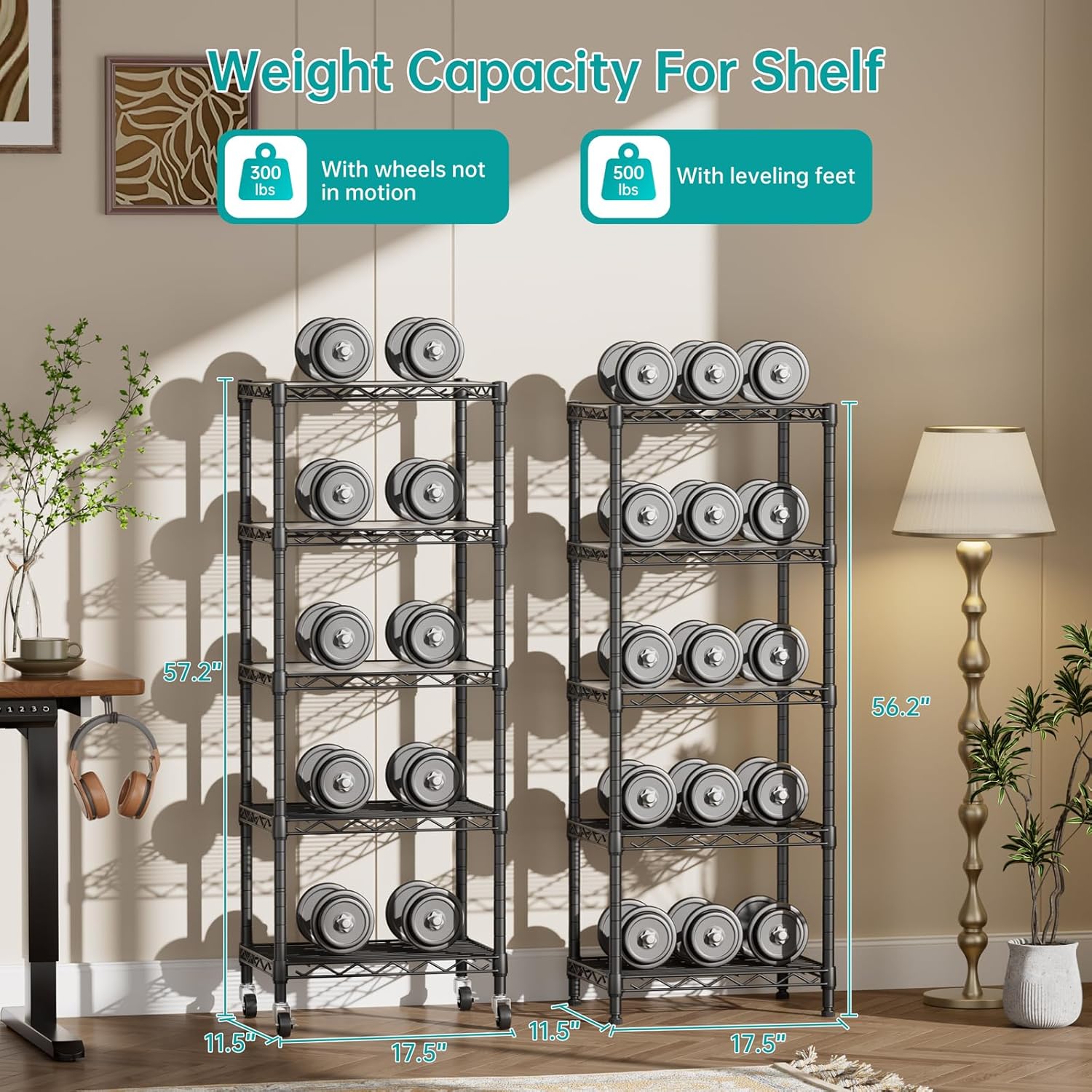SINGAYE 5 Shelves Storage Shelf Wire Closet Bathroom Organizers Metal Pantry Kitchen Small Garage Shelving Unit Laundry Room Organization Home Narrow Rack Net Basket with Wheels Black