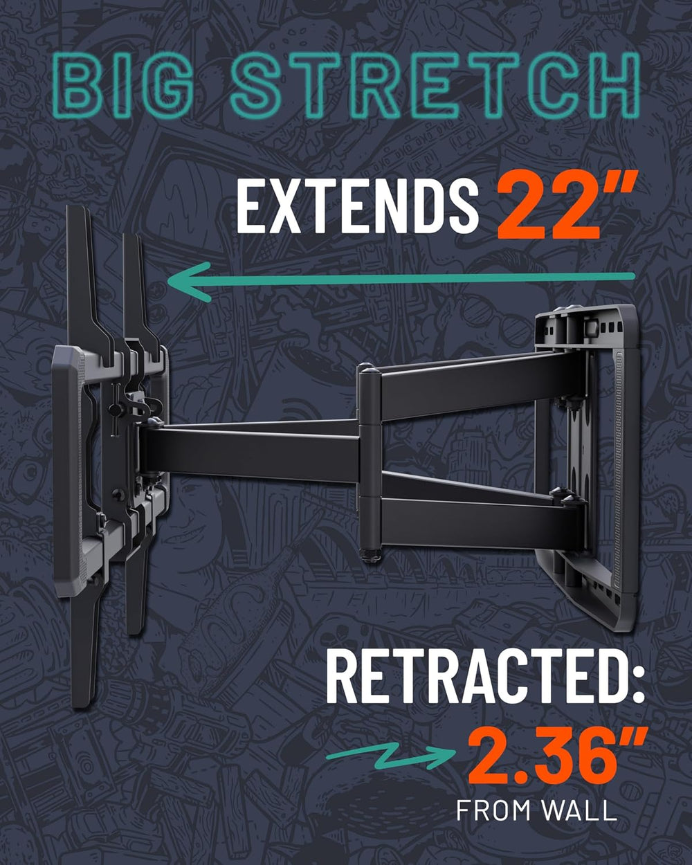 ECHOGEAR MaxMotion TV Wall Mount for Large TVs 42" to 90" - Full Mo...