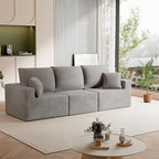 Homall Sectional Couches for Living Room, Modern Boneless Couch with Deep Seat, Upholstered Cloud Sofa, No Assembly Required (Dark Grey, Three-Seater Sofa)