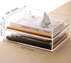 SANRUI Acrylic Paper Tray Organizer for Desk,Desk Organizers and Accessories,2 Pack Stackable Paper Organizer for Letter,Documents,Books,Magazines Crystal-Clear File Organizer