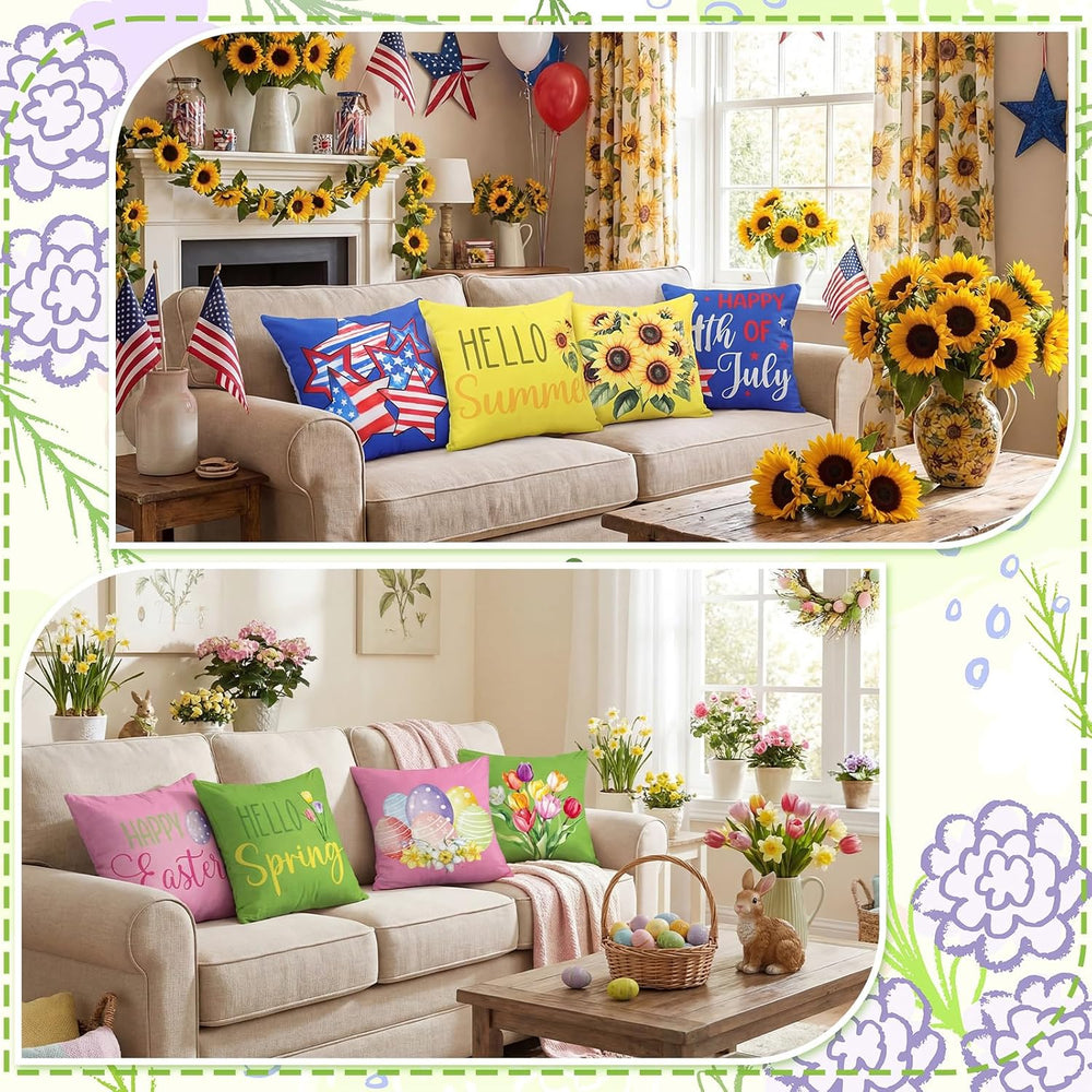 Mindsoft 20 Pcs Holiday Pillow Covers 18x18, Fall Christmas Throw Cover
