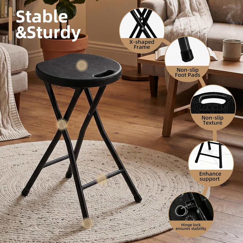 Folding Stool with Handle,Bar Stools Portable Chair 1-Pack