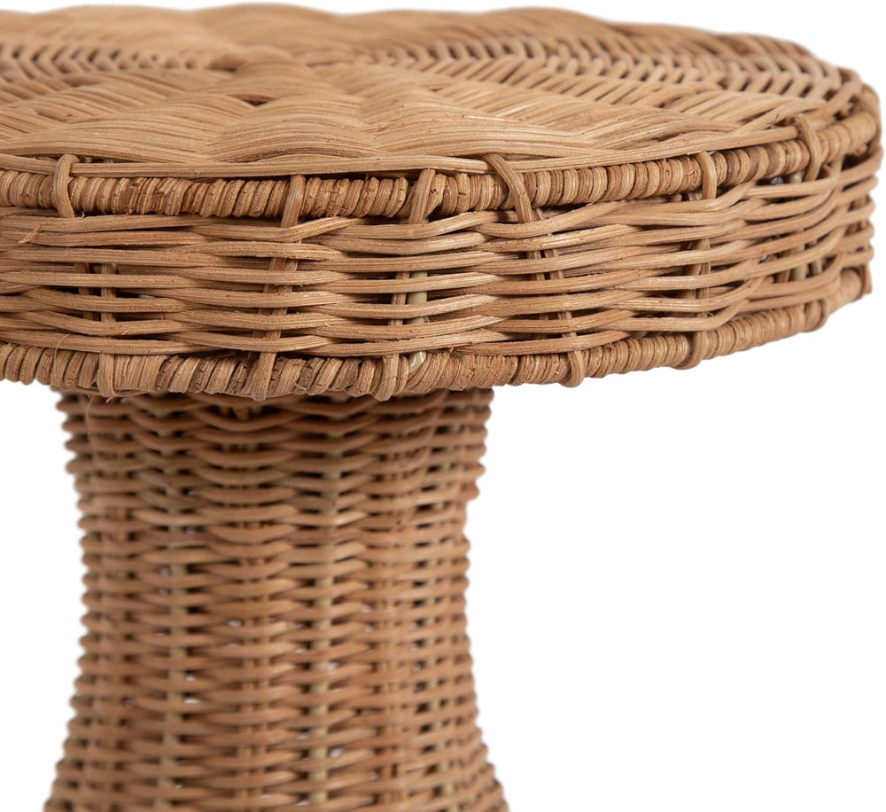 Kate and Laurel Sula Modern Woven Rattan Round Drink Table, 10 x 10 x 22, Nat...