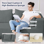 KINGYES 107'' Modular Sectional Sofa, L Shaped Cloud Couch for Living Room, Modern Boneless Sofa with Chaise for Bedroom, Light Gray