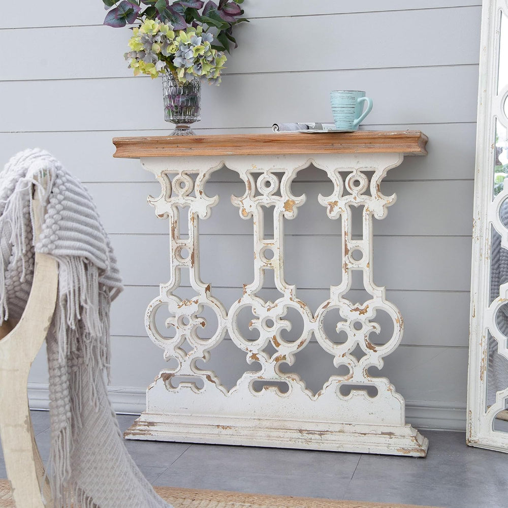 31.9" Small Console Table, Retro Farmhouse French Country Vintage Consol...