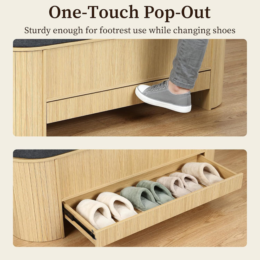 Gyfimoie Shoe Storage Bench with Cushion, Sturdy Entryway Bench Supports 300 ...
