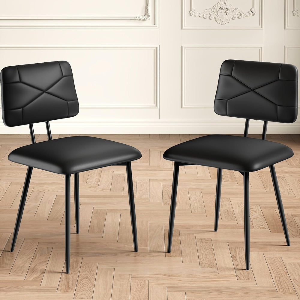 VECELO Dining Chairs Set of 2, Modern Upholstered Kitchen Chairs with Faux Le...