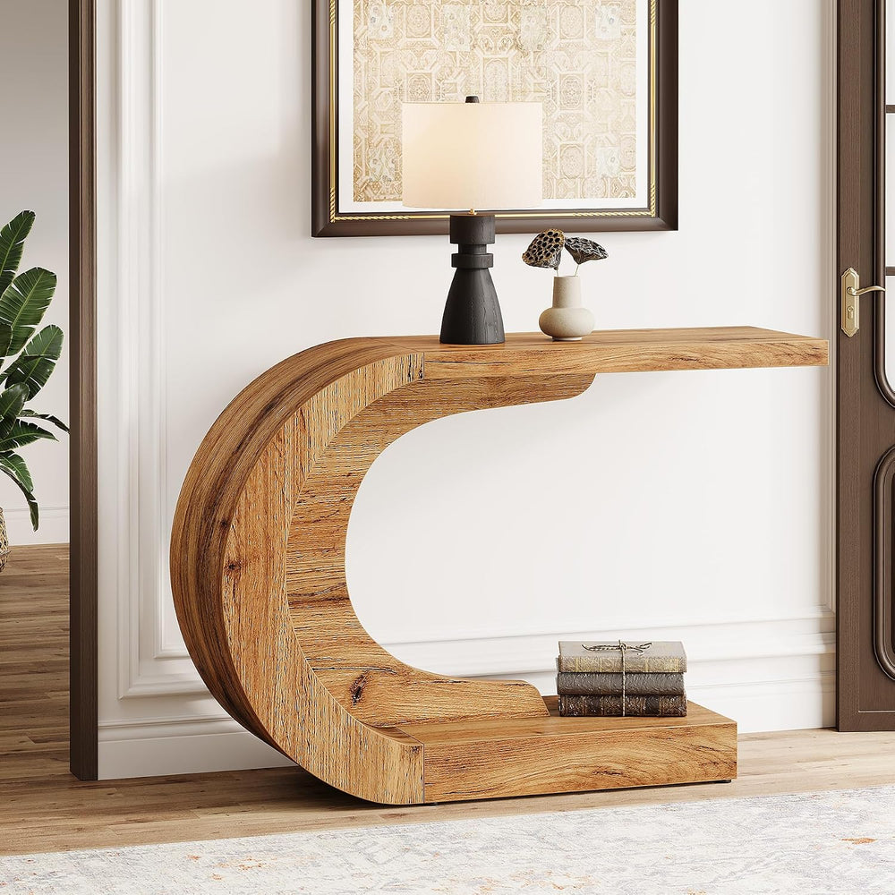 Tribesigns 43.3" Mid-Century Modern Console Table for Entryway, Wood C-S...