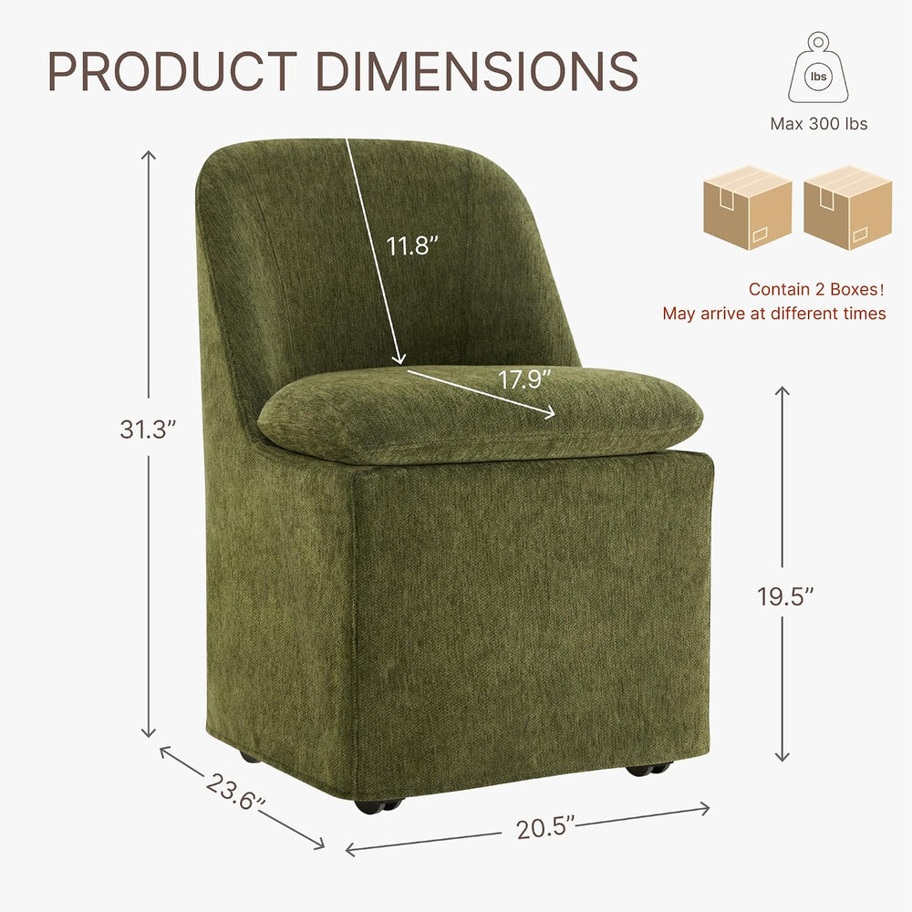KISLOT Upholstered Dining Chairs Set of 4 with Hidden Casters, Modern Kitchen...
