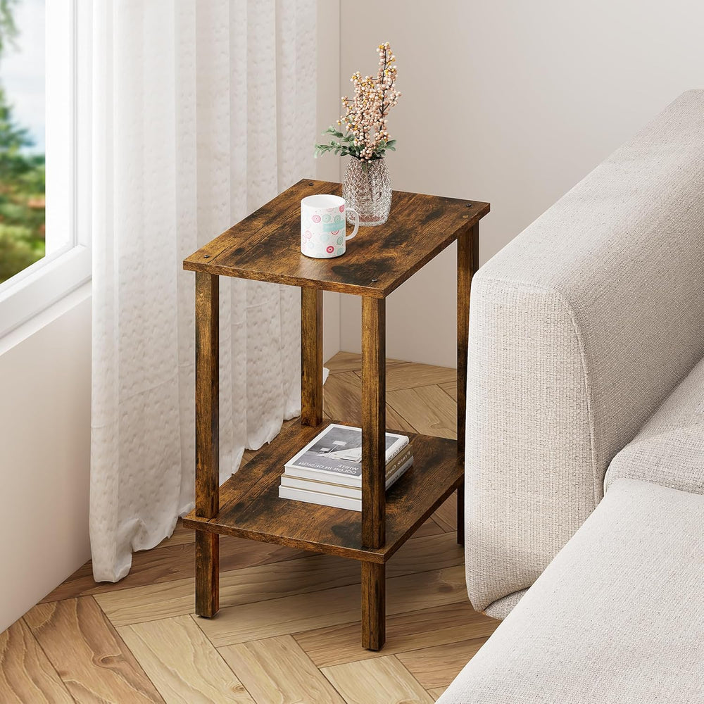 TUTOTAK End Table, Set of 2, Side Table, Nightstand, 2-Tier Storage Shelf, So...