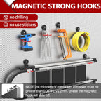 3-H Heavy Duty Magnet Garage Hooks 4 Pack, Extra Large Strong Magnetic Hooks for Hanging Cordless Power Drill, Utility Magnetic Tool Holder for Metal Cabinet, Steel Pegboard, Toolbox, Garage(Red)
