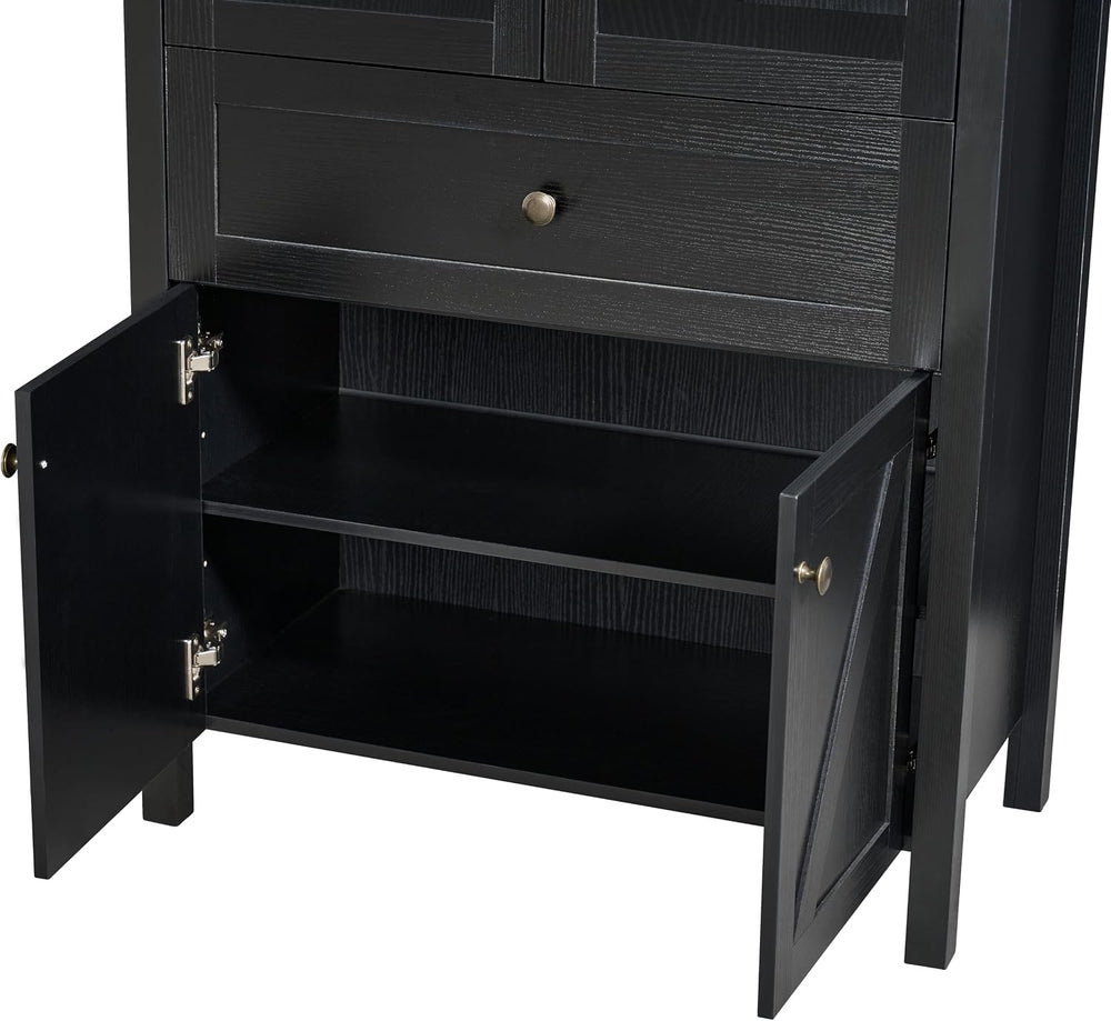 JIJIWANG Dome Kitchen Pantry Storage Cabinet with Doors & Adjustable Shel...